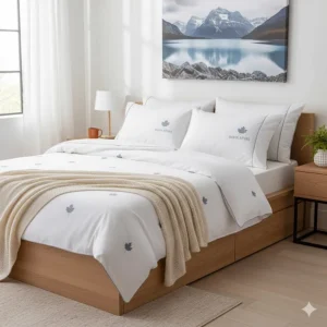 Quality certified down alternative pillow hypoallergenic and free from harmful chemicals, meeting Canadian safety and health standards.