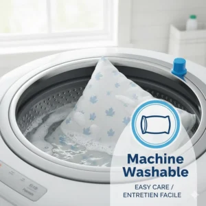 Close-up illustration of premium hypoallergenic down alternative microfiber fill designed to mimic the loft of natural down without the allergens.