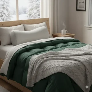 An illustration of a drip coffee maker with a reusable gold-tone filter, highlighting sustainable Canadian living.