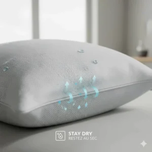 High-performance moisture-wicking fabric on a cooling pillow, ideal for humid Canadian climates.