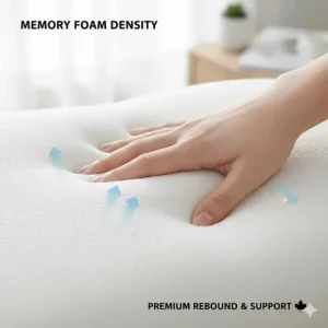 Close-up illustration of high-density memory foam reacting to pressure for customized support.