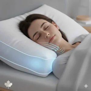 Illustration of a high loft pillow filling the shoulder gap for side sleepers with broad frames.