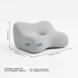 Illustration of standard Canadian pillow dimensions for a versatile combination sleeper design.