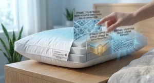 All-season hypoallergenic pillow for side sleepers, engineered for comfort in the diverse Canadian climate.