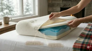 Iconic graphic highlighting a 100-night sleep trial and free shipping across Canada for memory foam pillows.