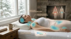 Internal view of a CertiPUR-US certified memory foam pillow highlighting non-toxic materials for eco-conscious Canadian consumers.