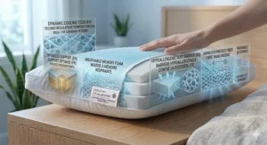 Eco-friendly and non-toxic certified hypoallergenic pillow for side sleepers, safe for sensitive skin and respiratory health.