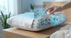Easy-to-clean machine washable hypoallergenic pillow icon, ideal for maintaining a dust-free sleep environment.