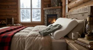 Product packaging labeled in English and French (oreiller) for the Canadian market.