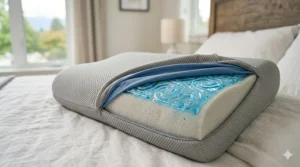Close-up of premium cooling gel memory foam used in sleep apnea pillows sold in Canada.