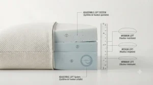 Comparing adjustable loft heights for a personalized CertiPUR-US pillow fit