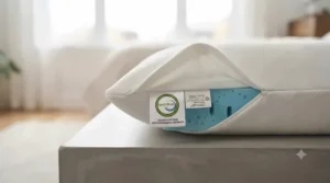CertiPUR-US certified safe materials used in a high-density gel memory foam pillow available across Canada.