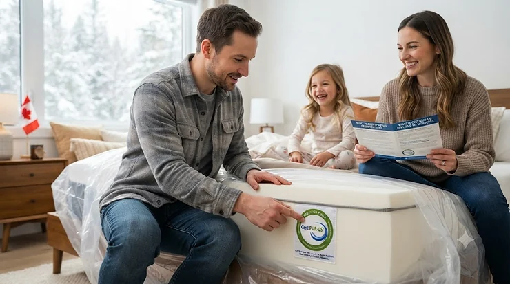 Explaining what is CertiPUR-US certification for safer Canadian foam mattresses.