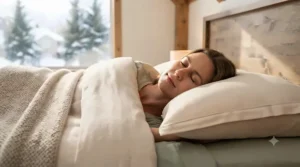Support profile of an organic pillow for side sleepers.
