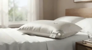 A breathable bamboo pillow for hot sleepers, showcasing moisture-wicking and antimicrobial properties.