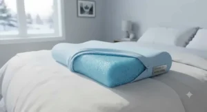 A cooling gel antimicrobial pillow for allergies designed to regulate temperature and reduce night sweats for sensitive sleepers.