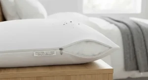 Hypoallergenic allergen-proof pillow protector blocking dust mites and pet dander effectively.