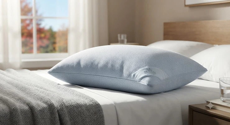 An odour-resistant pillow designed for hot sleepers in Canada, featuring breathable cooling fabric. odour resistant pillow for hot sleepers