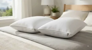 A set of two hypoallergenic pillow protectors providing comprehensive allergen-free coverage for a Canadian bed.
