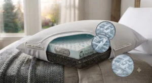 Easy-to-remove, machine-washable outer cover ensuring long-term cleanliness for a pillow that doesn't smell fresh after months of use.