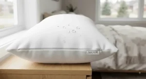 Waterproof zippered pillow protector protecting against spills and dust mites for Canadian homes.