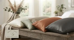 Selection of neutral, earthy colour options for bamboo pillowcases to match modern decor.