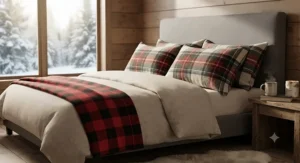 Cozy flannel king size pillowcase set featuring a warm pattern for cold Canadian winters.