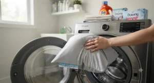Durable and easy-to-wash cooling pillowcase for night sweats suitable for regular machine washing.