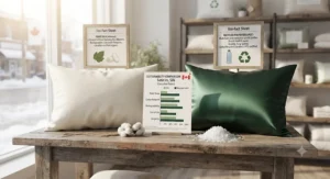 Eco-friendly considerations and sustainability factors when comparing a satin vs silk pillowcase.