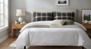 Warm plaid queen size pillowcase set in brushed flannel ideal for cool Canadian winter nights.
