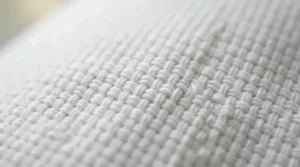 Detailed view of the breathable cotton cover on plush hotel-style pillows for comfortable sleep.